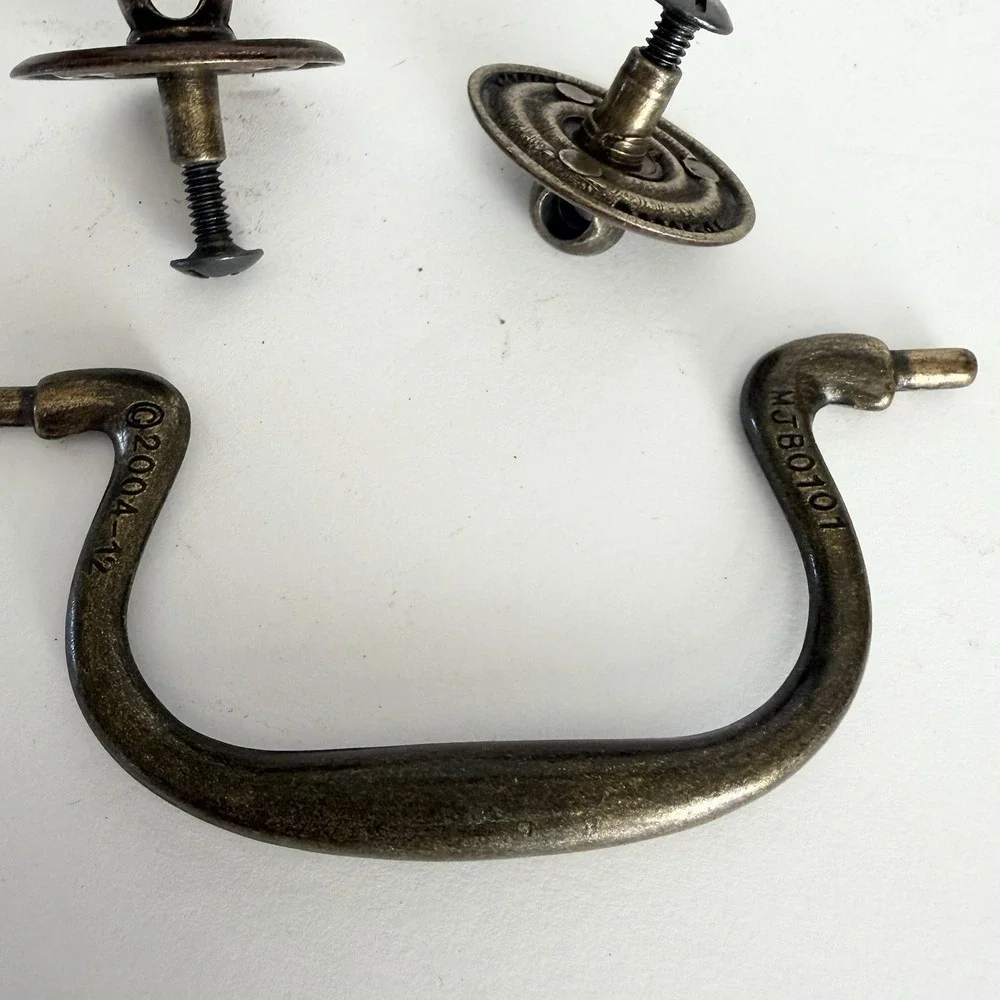 16 Antique Brass Tone Bail Drawer Pulls Handles Steampunk Vintage Style Hardware